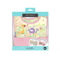 3-in-1 Roll Up Bib Pink Garden Theme 