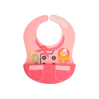 Wide Coverage Creative Toddler Bibs Pink Little Chef