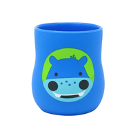 Silicone Baby Training Cup (4oz) Lucas Hippo Blue