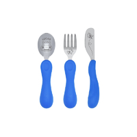 Marcus & Marcus Easy Grip 3Pce Cutlery Sets Blue Lucas Hippo