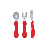 Easy Grip 3Pce Cutlery Sets Red Marcus Lion