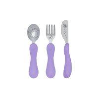 Marcus & Marcus Easy Grip 3Pce Cutlery Sets Lilac Willow Whale