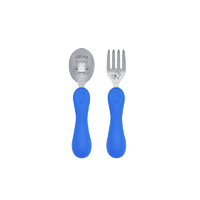 Easy Grip Fork & Spoon Sets Blue Lucas Hippo