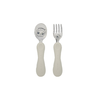 Easy Grip Spoon & Fork Set Grey New Colour