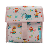 Foldable Insulated Lunch Bag Topical Pink