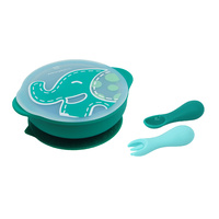 Toddler First Self Feeding Set Green Elephant