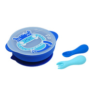 Toddler First Self Feeding Set Blue Hippo