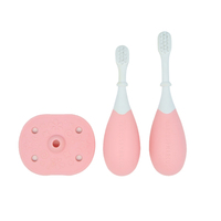 3-Stage Palm Grasp Toothbrush Set Pink