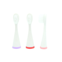 Set 3 Replacement Toothbrush Heads Purple Red Pink