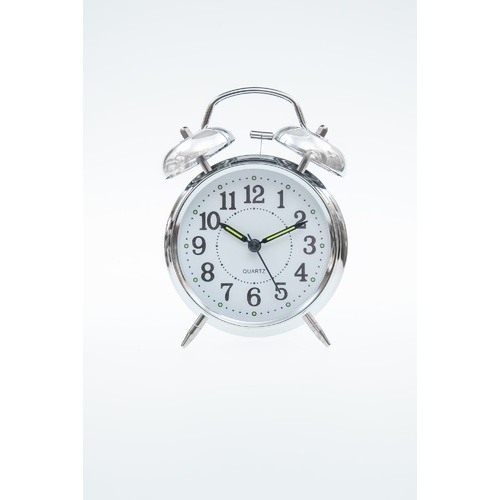 Alarm Clock Silver Metal