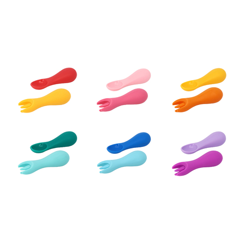 Palm Grasp Silicone Spoon & Fork Set