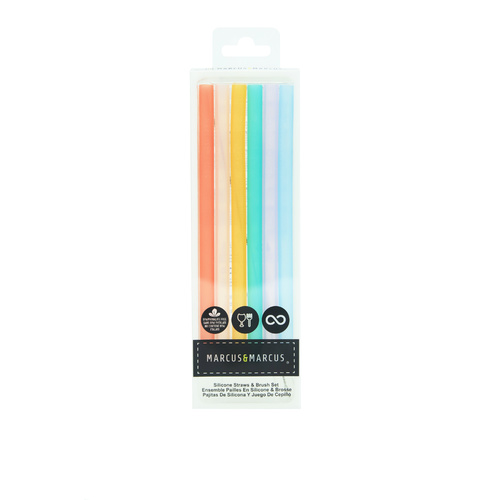 Silicone Straws & Brush (Set of 6)