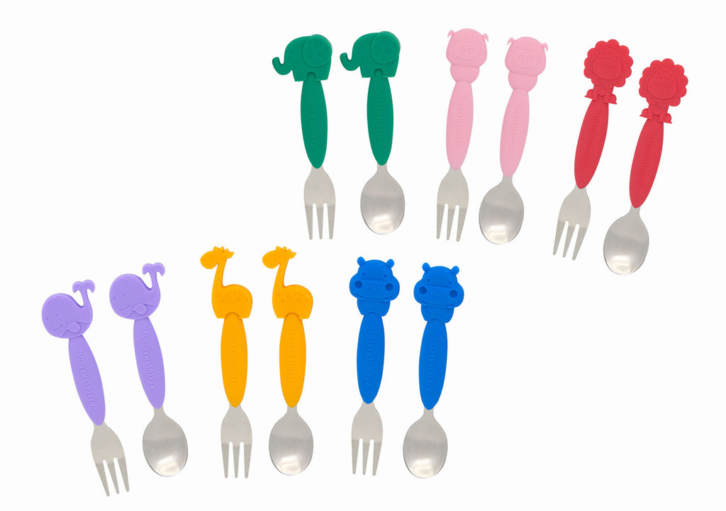Marcus & Marcus Silicone Animal Fork & Spoon Sets
